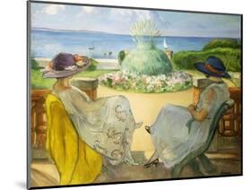 Two Young Women on a Terrace by the Sea; Deux Jeunes Filles Sur Une Terrasse En Face La Mer, 1922-Henri Lebasque-Mounted Giclee Print