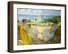 Two Young Women on a Terrace by the Sea-Henri Lebasque-Framed Giclee Print