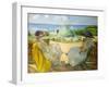 Two Young Women on a Terrace by the Sea-Henri Lebasque-Framed Giclee Print