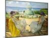 Two Young Women on a Terrace by the Sea-Henri Lebasque-Mounted Giclee Print