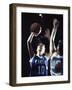 Two Young Women Playing Basketball-null-Framed Photographic Print