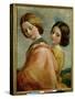 Two Young Women Walking-George Frederick Watts-Stretched Canvas