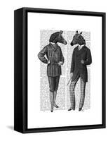 Two Zebra Gentlemen-Fab Funky-Framed Stretched Canvas