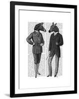 Two Zebra Gentlemen-Fab Funky-Framed Art Print