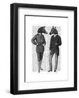 Two Zebra Gentlemen-Fab Funky-Framed Art Print