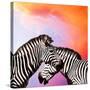 Two Zebras On The Sky-yuran-78-Stretched Canvas