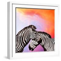 Two Zebras On The Sky-yuran-78-Framed Photographic Print