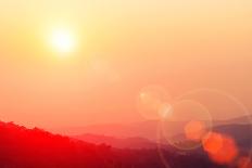 Beautiful Sunset Sky with Flare at Mountain.-TWStock-Photographic Print