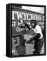 Twycross Zoo Chimpanzee cleaning-Staff-Framed Stretched Canvas