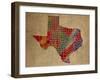 TX Colorful Counties-Red Atlas Designs-Framed Giclee Print