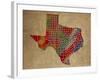 TX Colorful Counties-Red Atlas Designs-Framed Giclee Print