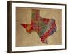 TX Colorful Counties-Red Atlas Designs-Framed Giclee Print