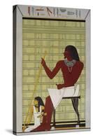 Ty and His Wife, 5th Dynasty from Atlas of Egyptian Art by Emile Prisse D'Avennes, 1878, Paris-null-Stretched Canvas