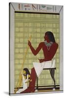 Ty and His Wife, 5th Dynasty from Atlas of Egyptian Art by Emile Prisse D'Avennes, 1878, Paris-null-Stretched Canvas