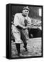Ty Cobb, Star of the Detroit Tigers, Batting in 1910-null-Framed Stretched Canvas