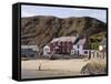 Ty Coch Inn on Beach at Porth Dinllaen Village in Bay on Lleyn Peninsula, North Wales, UK-Pearl Bucknall-Framed Stretched Canvas