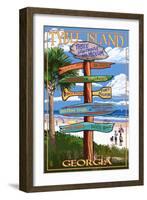 Tybee Island, Georgia - Destination Signs-Lantern Press-Framed Art Print