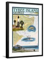 Tybee Island, Georgia - Nautical Chart-Lantern Press-Framed Art Print