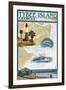 Tybee Island, Georgia - Nautical Chart-Lantern Press-Framed Art Print