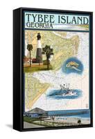 Tybee Island, Georgia - Nautical Chart-Lantern Press-Framed Stretched Canvas