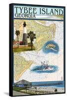 Tybee Island, Georgia - Nautical Chart-Lantern Press-Framed Stretched Canvas