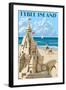 Tybee Island, Georgia - Sandcastle-Lantern Press-Framed Art Print