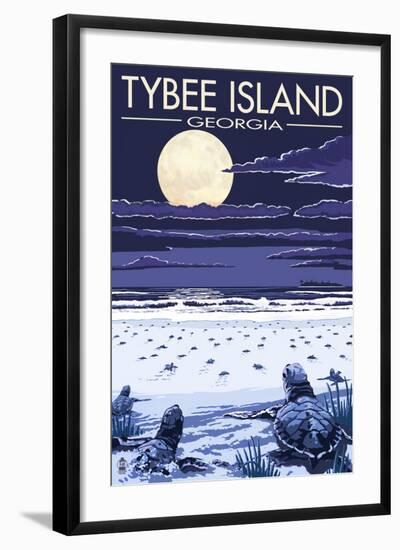 Tybee Island, Georgia - Sea Turtles Hatching-Lantern Press-Framed Art Print