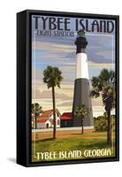 Tybee Island Light Station, Georgia-Lantern Press-Framed Stretched Canvas