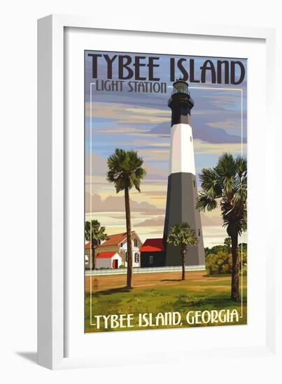 Tybee Island Light Station, Georgia-Lantern Press-Framed Art Print