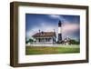 Tybee Island Lighthouse with the Keeper's Cottage, Savannah Beach, Georgia-George Oze-Framed Photographic Print