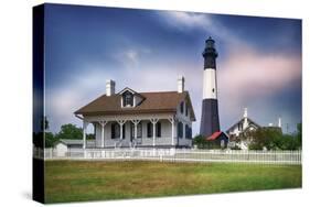 Tybee Island Lighthouse with the Keeper's Cottage, Savannah Beach, Georgia-George Oze-Stretched Canvas