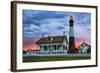 Tybee Light House at Sunset, Tybee Island, Georgia, USA-Joanne Wells-Framed Photographic Print