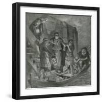 Tycho Brahe Sails Away from His Island in the Darkness of Night-null-Framed Giclee Print