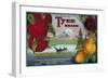 Tyee Pear Crate Label - WA, OR, and CA-Lantern Press-Framed Art Print