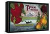 Tyee Pear Crate Label - WA, OR, and CA-Lantern Press-Framed Stretched Canvas