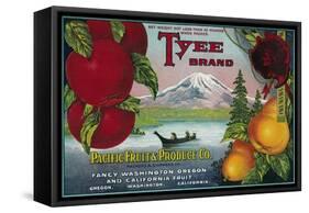 Tyee Pear Crate Label - WA, OR, and CA-Lantern Press-Framed Stretched Canvas