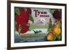 Tyee Pear Crate Label - WA, OR, and CA-Lantern Press-Framed Premium Giclee Print