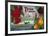 Tyee Pear Crate Label - WA, OR, and CA-Lantern Press-Framed Premium Giclee Print