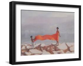 Tying a Sari, India, 2012-Lincoln Seligman-Framed Giclee Print