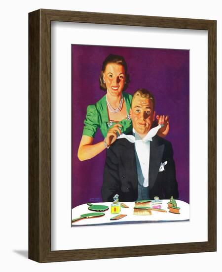 "Tying a Tux Tie," April 26, 1941-John Hyde Phillips-Framed Giclee Print