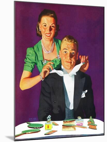 "Tying a Tux Tie," April 26, 1941-John Hyde Phillips-Mounted Giclee Print