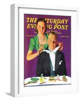 "Tying a Tux Tie," Saturday Evening Post Cover, April 26, 1941-John Hyde Phillips-Framed Premium Giclee Print