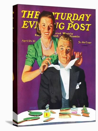 "Tying a Tux Tie," Saturday Evening Post Cover, April 26, 1941-John Hyde Phillips-Stretched Canvas