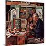 "Tying Flies", March 4, 1950-Stevan Dohanos-Mounted Premium Giclee Print