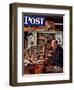 "Tying Flies" Saturday Evening Post Cover, March 4, 1950-Stevan Dohanos-Framed Giclee Print