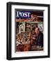 "Tying Flies" Saturday Evening Post Cover, March 4, 1950-Stevan Dohanos-Framed Giclee Print