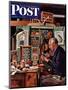 "Tying Flies" Saturday Evening Post Cover, March 4, 1950-Stevan Dohanos-Mounted Giclee Print