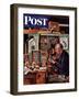 "Tying Flies" Saturday Evening Post Cover, March 4, 1950-Stevan Dohanos-Framed Giclee Print