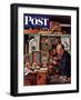 "Tying Flies" Saturday Evening Post Cover, March 4, 1950-Stevan Dohanos-Framed Giclee Print