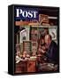 "Tying Flies" Saturday Evening Post Cover, March 4, 1950-Stevan Dohanos-Framed Stretched Canvas